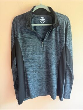 Men’s Long Sleeve Quarter-Zip Pullover - Heather Black